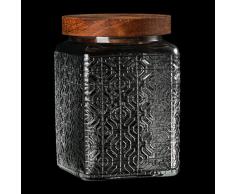 LAOJU Barattolo di vetro contenitore contenitore per cereali con coperchi in legno 750 ml ermetico contenitore per alimenti da cucina per marmellata, biscotti, caramelle, caffè, chicchi di tè e spezie