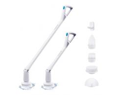 Tilswall M3 Spazzola Elettrica Rotante,7,4 V 2000 mAh Spazzola per La Pulizia Senza Fili,Vasca e Piastrelle per Pavimenti,Carica Rapida,250-300 RPM,4 Testine Angolo Regolabile,per Bagno/Piastrelle