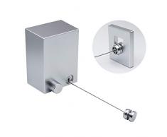 MUYIRTED 2 Pezzi Filo Stendibiancheria Retrattile 4.2m Stendibiancheria Da Parete in Acciaio Inox, Linea Di Lavaggio Retrattile Per Balcone Giardino Lavanderia, Argento