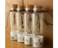 12 Pezzi Mini Barattolo Con Tappo In Sughero Bottiglia alla deriva Pergamene Bomboniera