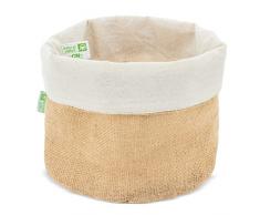 My Custom Style Cesto, Cestino, Sacchetto Porta Pane in Juta Naturale e Cotone
