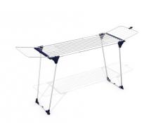 GIMI Dinamik 30 Stendibiancheria da Pavimento, Stendino Estensibile, Spazio di Stenditura 27 m, Adatto per Lenzuola e Tovaglie, con Ruote, Acciaio, 186 - 257 x 57 x 100 cm