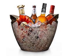 RERXN 8L Portaghiaccio Secchiello per Il Ghiaccio Secchio di Ghiaccio Secchiello per Champagne Secchiello per Il Ghiaccio Grande (nero trasparente)