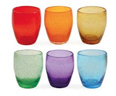 Villa d’Este Home Tivoli Acapulco Set Bicchieri Acqua, Vetro,, 6 Pezzi, 10 cm, Diametro 9 cm