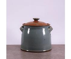 Pentola per il pane smaltata a mano, in gres grigio (pentola a cipolla), prodotto di qualità Made in Germany