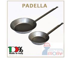 PADELLA IN FERRO DA 24 CM TEGAME CON MANICO IN METALLO DA CUCINA MADE IN ITALY
