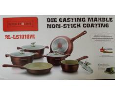 BATTERIA PENTOLE 10 PEZZI GRANITO PIETRA MARMO TIPO STONEWELL