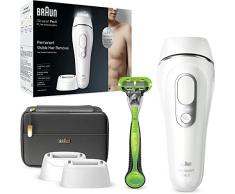 Braun Silk-expert Pro 5 Epilatore Luce Pulsata, Alternativa al Laser, Ideale per Zone Sensibili, Viso e Ascelle, Depilazione Uomo, Rasoio, Custodia Viaggio, Idea Reaglo, PL5145 Bianco e Argento