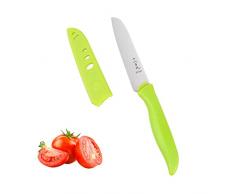 SHI BA ZI ZUO Coltello da Verdura Da 4 pollici con Coprilama, Coltello da Frutta con Lama in Acciaio Inossidabile, Coltello da Cucina con Manico in Plastica Coltello per Sbucciare