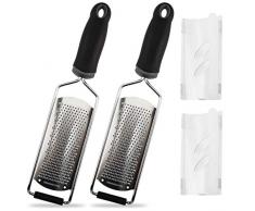 Grattugia - Miotlsy Grattugia in Acciaio Inossidabile, Grattugia Manuale Antiscivolo Grattugia Formaggio, Grattugia per Cioccolato, Frutta, Verdure, Aglio, Zenzero, Adatto in Case, Ristoranti(Nero)