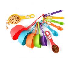 EigPluy Cucchiai Dosatori,Set di 12 Measuring Spoons in Plastica,Cucina Misurini Cucchiai Dosatore Set per Misurazione a Secco e Ingredienti Liquidi per Cucinare e cuocere in Cucina