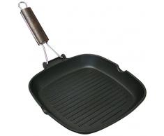 Home ANTIKARS Bistecchiera Antiaderente delizia Manico 26x26 Pentole e Preparazione, Alluminio pressofuso, Nero, 26 cm