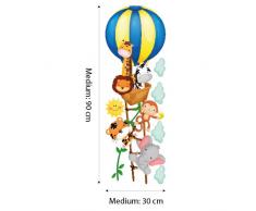Adesivo murale per bambini Wall Art "Mongolfiera dei piccoli" - Misure 30x90 cm - Decorazione parete, adesivi per muro, carta da parati