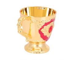 Alipis Ornamenti Classici caffè Rosso Decorazione Ingioiellato Metallo Lusso retrò Calice Regali Party Footed Antico Manico Europeo Martini Cocktail Cappuccino Artigianato Vintage Saki
