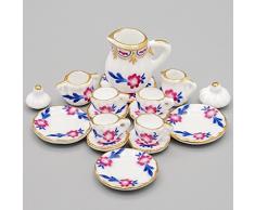 Odoria 1/12 Miniatura 15 Pezzi Servizio di tè in Porcellana Cucina di Casa delle Bambole