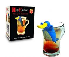 HelpCuisine® infusore per tè/Filtro per tè, Infusore per Te e Tisane, Design Simpatico ed Originale Si Adatta a Tutte Le Tazze, Silicone 100% Alimentare Privo di BPA (+ Confezione Regalo)