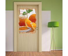 Arancione marmellata di arance in legno passo avanti nel look 3D, parete o formato adesivo porta: 92x62cm, autoadesivi della parete, autoadesivo della parete, decorazione della parete