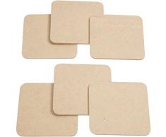Sottobicchiere, dimensioni 10 x 10 cm, spessore 3 mm, MDF, 50 pezzi