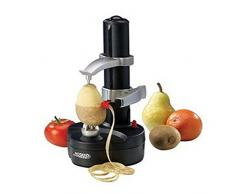 Peeler per Patate Elettriche Multifunzione Automatico Rotante, Acciaio Inox Sbuccia Pela Mela, Pera, Verdura, Kiwi, Pesche E Tanto Altro,Black