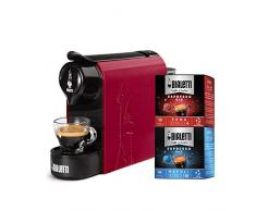 Bialetti Gioia, Macchina Caffè Espresso per Capsule in Alluminio, Incluse 32 Capsule, Supercompatta, Serbatoio 500 ml, Rosso