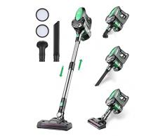 Vactidy Aspirapolvere Senza Fili, Blitz V8 20kpa Scopa Elettrica Senza Fili e Senza Sacco, Aspirapolvere Portatile Ultra-leggero, Autonomia 35 Min con Batteria Rimovibile, Luci LED