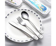 Set da tavolo da 4 pezzi per bambini Set Carino orso modello in acciaio inox Kids posate