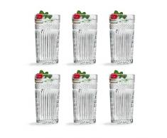 Libbey Bicchiere Radiant Cooler - 470 ml / 47 cl - Set di 6 Pezzi - Design Vintage - Lavabile in Lavastoviglie