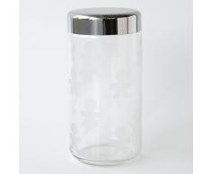 Alessi AKK38 Girotondo Barattolo Ermetico in Vetro Serigrafato con Coperchio in Acciaio Lucido
