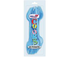 Forchette azzurre in plastica Dopla 20pz
