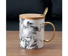 XKUN Tazza Drinkware in Porcellana Art Ink Painting Tea Tazza Culturale-Style A,401-500Ml