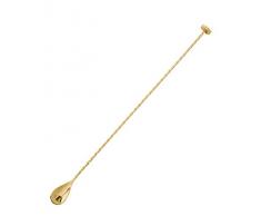 ebarman.com Bar Spoon Stiff Oro Cucchiaio per miscelazione con pestello per Barman Uso Professionale 40 cm C-943