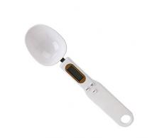 Bilancia Digitale - Cucchiaio Dosatore da Cucina Elettronico Digitale Portatile di Precisione LED,Pesatura e Misurazione Del Peso a Secco del Liquido,Adatto per Cottura,Farina,Spezie (Bianco)