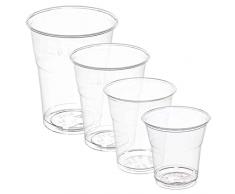 MAQA 50 pz Bicchieri cocktail trasparenti 100-120-250-400 ml bicchieri kristal riciclabili bicchieri birra e acqua bicchiere rigido asporto 400 ML