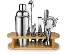 Set Shaker Cocktail con Supporto, kit da barman premium da 12 pezzi con tutti i set da cocktail essenziali, regali per donne uomini amanti dei cocktail, set da bar professionale Accessori da cocktail