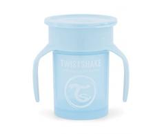 Twistshake 78929, 360 Cup Bicchiere Salvagoccia Antigoccia Bambini 230 ml, Tazza Biberon di Apprendimento da Bere, Bordo Anti-rovesciamento a 360°, Ergonomico, 6+ Mesi, Senza BPA, Blu Pastello