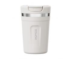 MOSHOU Tazza termica 350 ml Thermos Caffè da portare in acciaio inox senza BPA antigoccia Bicchiere termico caffè e tè ermetico per bevande fredde e calde tazza per auto per Thermos caffè (bianco)