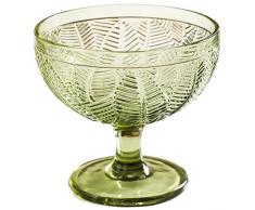 2 tazze da gelato in vetro da 10 once, ciotole da dessert in vetro modello vintage verde, coppe gelato con piedi, lavabili in lavastoviglie, ciotola in vetro for dessert, gelato, frutta, insalate, sna