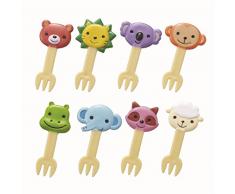 8 Mini forchettine per la decorazione cibi (animali)