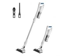 Midea MCS2021WB Aspirapolvere Senza Fili, 2 in 1 Scopa Ricaricabile P5, Durata a 45 Minuti, Spazzola Con Luci LED, Soddisfa Varie Scene Di Pulizia, Bianco-Blu