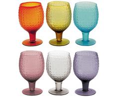 Villa d'Este Home Tivoli Karma Set 6 Calici Vino, Vetro, Multicolore