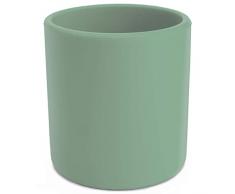 OLGS Tazza in silicone per bambini, per imparare a bere, per bambini, antiscivolo, verde, per bambini, in silicone, per neonati e bambini, lavabile in lavastoviglie, senza BPA, 200 ml
