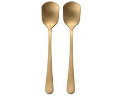 Shengtangb Posate Oro Set Posate Posate Dorate Posate Forchette Coltelli Cucchiaini Posate 2 Cucchiai da Dessert Dolce Scoop Scoop Scoop Torta Cucchiaio Piccolo Cucchiaio