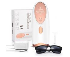 Epilatore a luce pulsata, 999.900 flash IPL depilazione, per donne e uomini, 2 modalità 5 livelli di energia epilatore elettrico, per viso/corpo/labbro superiore/area bikini/ascelle (Bianco)