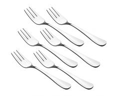 SUPRTOY Set di Forchette da Dessert ,6 pezzi in acciaio inossidabile,forchette da torta,forchette da frutta,per Frutta e Dessert,Adatto per pasticcerie,ristoranti,Bar,Lavabile in lavastoviglie (021)