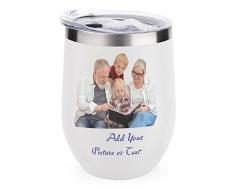 Bicchieri da Vino Personalizzati con Nome Bicchieri da Vino Personalizzati con Foto Bicchieri da Vino In Acciaio Inossidabile Isolati Personalizzati Regali Per La Festa Della Mamma Damigella DOnore