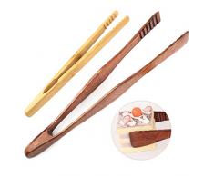 HC Pinza per tostapane in legno, pinzette da cucina, 26 cm, pinza per panini in legno, una pinza adatta per grigliare, tostare, torte, insalata