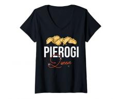 Donna Pierogi Polish Ricette Impastatrice Polonia Maglietta con Collo a V