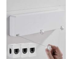 ZNKZJ Filo Stendibiancheria Retrattile per Interni，Linee di Lavaggio a Scomparsa Automatica da 6 Metri, Stendibiancheria Invisibile con Filo Forte Invisibile, 2 Stili,White_B