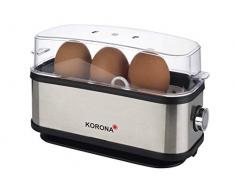 Korona 25304 Cuociuova Fino a 3 Uova, Acciaio Inossidabile 18/8, Argento, Nero