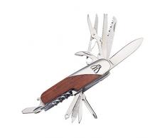 LAGUIOLE - Coltello Multifunzione - Manico in Palissandro - 11 funzioni - con Custodia in Pelle -